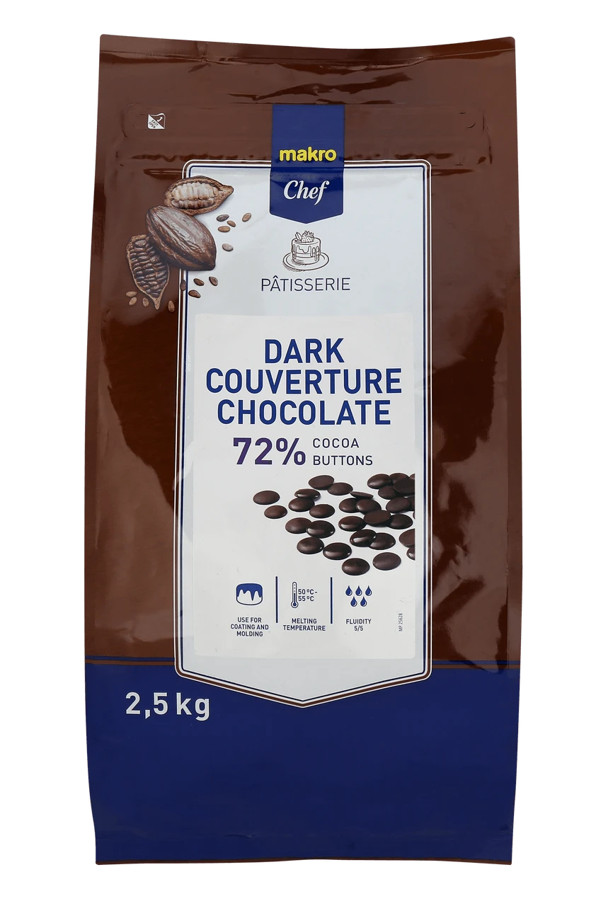 METRO Chef Kuvertüre Buttons Dunkle Schokolade 55 % Kakaomasse (2,5 Kg) 6 METRO Chef Kuvertüre Buttons Dunkle Schokolade 55 % Kakaomasse (2,5 Kg) – Bild 4